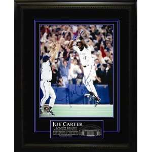 Joe Carter Autographed/Hand Signed 16 x 20 Etched Mat Blue Jays 