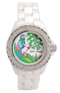 Betsey Johnson Bling Bling Time Ceramic Bracelet Watch  