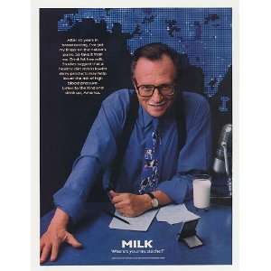  1997 Larry King Milk Mustache Photo Print Ad