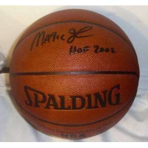 Magic Johnson Autographed Indoor/Outdoor Basketball with HOF 2002 