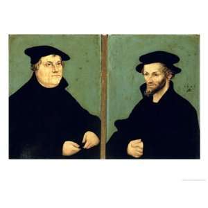  Double Portrait of Martin Luther Figurative Giclee Poster 