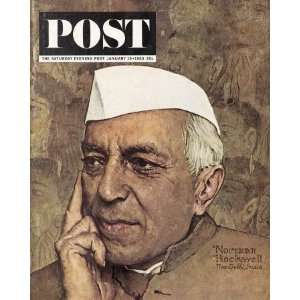   Nehru Poster Print on Canvas by Norman Rockwell, 18x22
