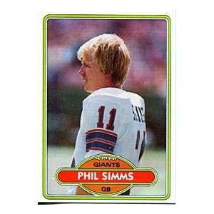 Phil Simms Unsigned 1980 Topps Card
