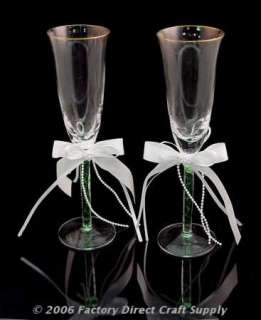 Set of 2 Decorated Champagne Toasting Flute Glasses. Eleganttoasting 