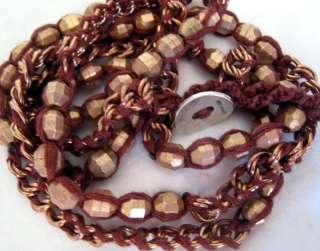 CHAN LUU NEW Rose Gold Faceted Bead & Chain Wrap Bracelet  