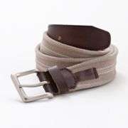 Columbia Fabric Belt with Leather Trim