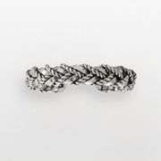 Silver Plated Stainless Steel Braided Toe Ring