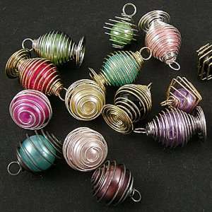  DIY Jewelry Making 12x Stainless Steel Net Glass Pendants 