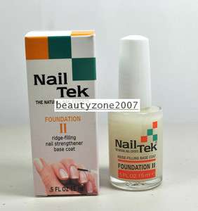   Foundation Nail Tek ll Ridge filing nail Strengthener base Coat 0.5oz