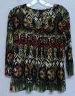 size large Susan Lawrence knit TOP green brown L  