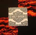 30 6HARLEY DAVIDSON Logo Red flames Black Quilt Fabric Squares