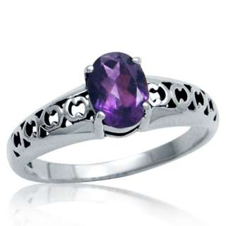   Natural African Amethyst 925 Sterling Silver Solitaire Ring(RN0071477