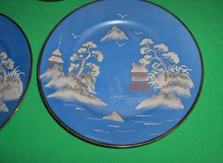 17 Pc Vintage Gorgeous Blue China Tea Set Fuji Japan  