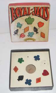 This is a Vintage Bakelite Royal Jacks Game in the original box, made 