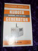 Kubota GV 3120 Generator Parts Manual  