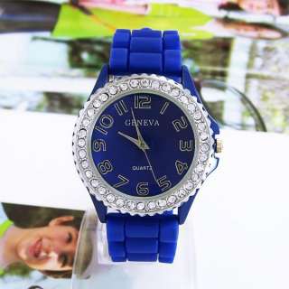 New GENEVA Silicone Quartz Women Ladies Sports Jelly Wrist Watch 