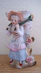 Vintage Porcelain Girl Water Jug Vase  