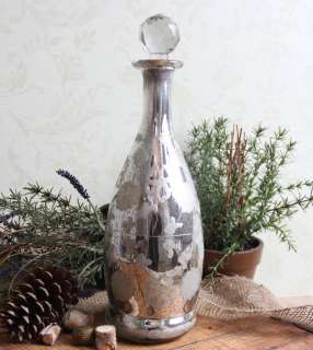 Antique Style Mercury Glass Decanter Home Decor  