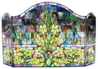 Hampstead Stained Glass Fireplace Screen 48 x 31 H  