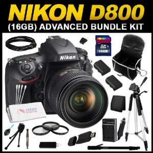  D800 36.3 MP CMOS FX Format Digital SLR Camera (16GB Advanced Bundle 