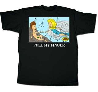 BEAVIS AND BUTTHEAD PULL MY FINGER ADULT MENS T SHIRT SIZES SMALL 