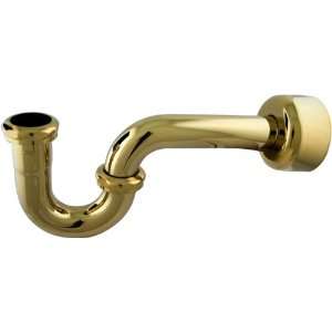   Polished Brass 1 1/4 Drain P Trap with High Box Flange MB139515