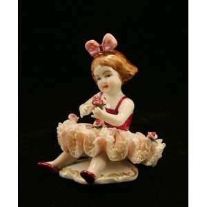   Dresden Porcelain Fired Lace Figurine 