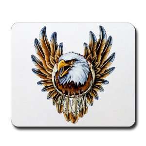  Mousepad (Mouse Pad) Bald Eagle with Feathers Dreamcatcher 