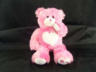 Plush Pink Heart Valentine Build a Bear I love U kisses  