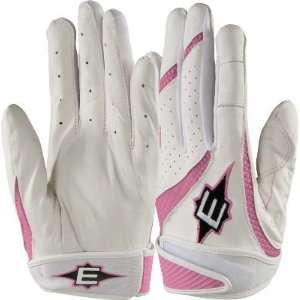  Easton Womens Wht/Pink Rollover Batting Gloves   Extra 