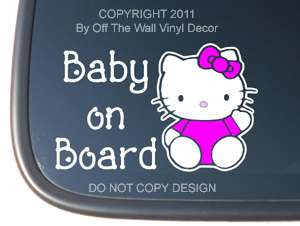 Hello Kitty BABY ON BOARD Vinyl Car Decal  