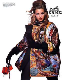 1992 Hermes Nadja Auermann scarf America magazine ad  