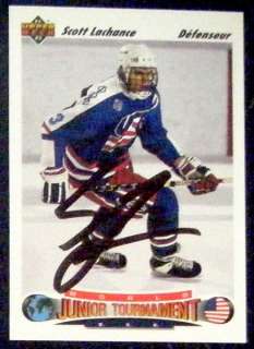 Scott Lachance New York Islanders 1992 Signed Card  