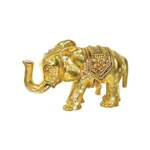 Elephant Trinket Box Bejeweled Gold