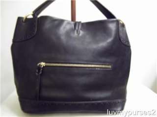 New Dooney and Bourke Florentine Leather Sac Hobo With Toggle In Black 