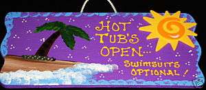 HOT TUB Swimsuit Opt SIGN Tropical Beach Signs (Purple)  