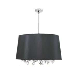   Light 21 Chrome Hanging Crystal Pendant Chandelier with Fabric Shade