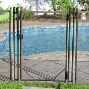 Safety Pool Fence, CHILDGUARD 4 Right Hand Hinged Gate, Brown Pole 