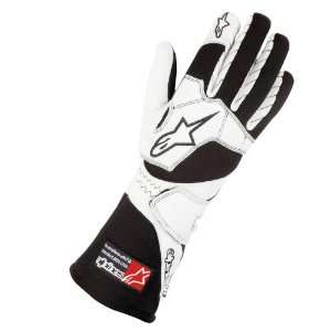   FIA 8856 2000/SFI 3.3/5 Certified Driving Gloves (Black/White, X Large