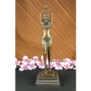   Art Deco Bronze Figurine LARGE Vintage Sculpture 