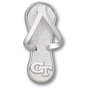  Georgia Tech GT Flip Flop 1 Pendant (Silver) Sports 