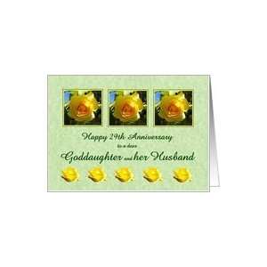   Anniversary Goddaughter and her Husband   Yellow Rose Flowers Card