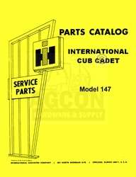 INTERNATIONAL CUB CADET 147 Tractor Part Catalog Manual  