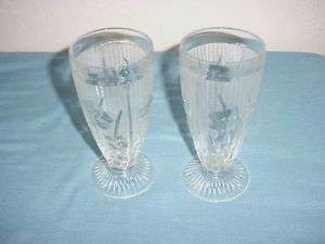 Set of 2 Iris & Herringbone Tumblers by Jeanette Glass  