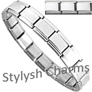  SHINY POLISHED Italian Charm Starter Bracelet 9mm Links x18 BSS018