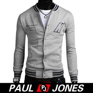   Stylish Slim Fit Collarless Jackets Coats Sportswear Sweatshirt XS~L