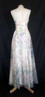 Jessica McClintock Floral Organza Satin Dress Size 12  
