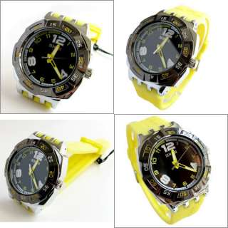   Colors Black Red Yellow Sport Watches Analog Wrist Watch Quartz  