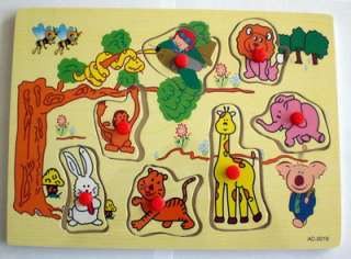 You are bidding on a sweet developmental baby toy   wood puzzle that 