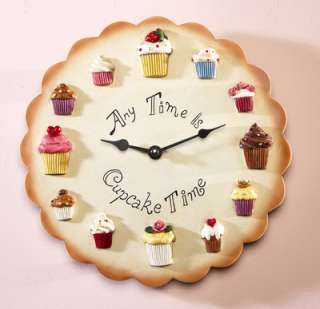 Cupcake Kitchen Decorative Wall Clock Decor NEW Novelty  